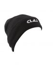 BLACK DOUBLE-FLEECE BEANIE